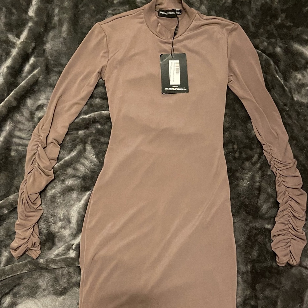 Ruched Sleeve Bodycon Dress